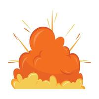 An orange cloud with smoke coming out of it vector