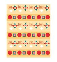 A pattern with geometric shapes and red and blue colors vector