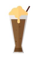 An illustration of a milkshake with a straw vector