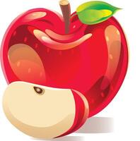 Glossy red apple vector