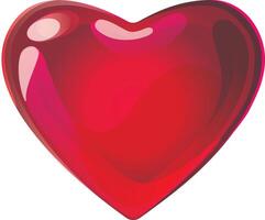 glossy red transparent heart vector