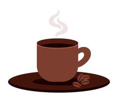 Coffee cup and beans illustration vector