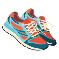A pair of running shoes on a white background vector