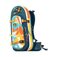 A backpack with a colorful design on it vector