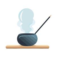A pot with steam coming out of it and a stick vector