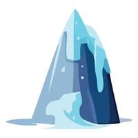 Ice mountain with snow and ice on top, illustration vector