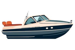 A boat on a white background with a black and orange seat vector