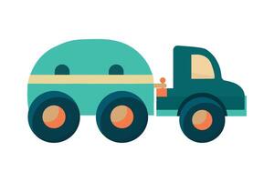 A cartoon truck with a large tank on the back vector
