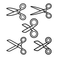 Scissors icon with cut line vector