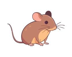 A cartoon mouse with a long tail vector