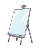 An easel with a blank canvas on it vector