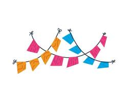 Colorful bunting on a string vector