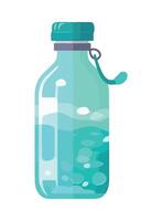Water bottle with water and bubbles isolated on white background vector