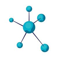 An icon of a molecule with four spheres vector