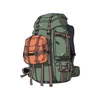 A cartoon backpack with a backpack on it vector