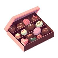 A box of chocolates on a white background vector