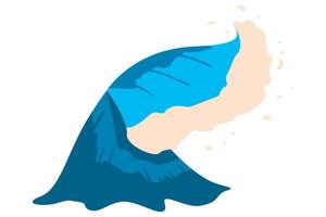 A blue wave with a large wave coming out of it vector