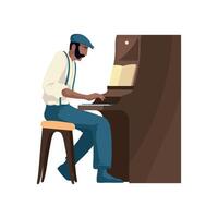 Man playing the piano, flat illustration vector