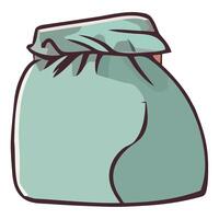 A green bag with a zipper on it vector