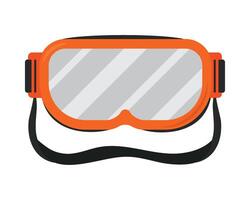 An orange and black ski mask with a strap vector