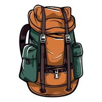 A cartoon backpack with straps and straps vector