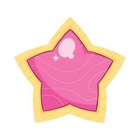 A pink star shaped object with a pink bubble vector
