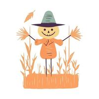 Scarecrow in a field vector