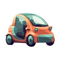 A small electric car with a driver's seat open vector