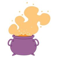 Halloween Collection. Witch's cauldron where the potion is brewed. vector