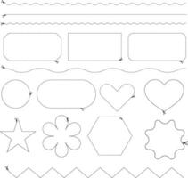Dotted Lines, Dashed Line Shapes, Scissors Cut Icon vector