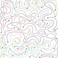 Lines Arrow Set, Curved, Zig Zag Colorful Lines Arrows vector