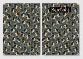 Abstract template for diary cover. Abstract art leaves notebook paper. Book cover vector