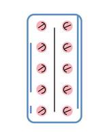 A tablet with pills on it vector