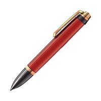 A red pen with gold trim on a white background vector