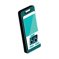 A cell phone with a speaker on the front vector