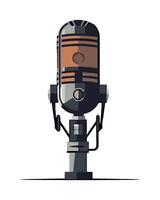A microphone with a black and white background vector