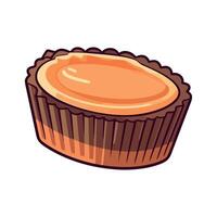 A chocolate cupcake with a peanut butter filling vector