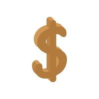 Dollar sign icon in isometric style on white background vector