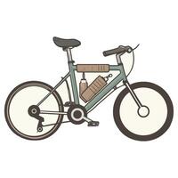 A bicycle with a bottle on the front and a bottle holder on the back vector