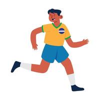 A cartoon man in a soccer uniform running vector