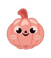 A cartoon pumpkin with eyes and a smile vector