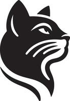Cat head silhouette design with a white background vector