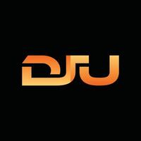 Initial DJU Modern Geometric Business Icon Creative Design Technology Logo vector