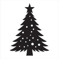 Elegant Christmas Tree Silhouette with Stars vector