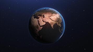 India Borders Outlines Reveals on Rotating 3d Globe. India Flag highlighted from Space video