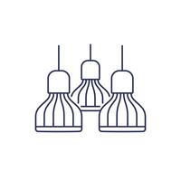 Led grow lights line icon on white vector