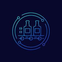 Alcohol production icon, linear design vector