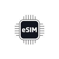 eSIM card icon, Embedded Subscriber Identification Module vector