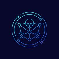 network vulnerability icon, linear design vector