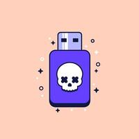 malware on usb drive, cyber attack icon vector
